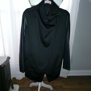 STUDIO PARK by Shawn Killinger Long Sleeve Snap Front Scuba Mixed Media Blazer L
